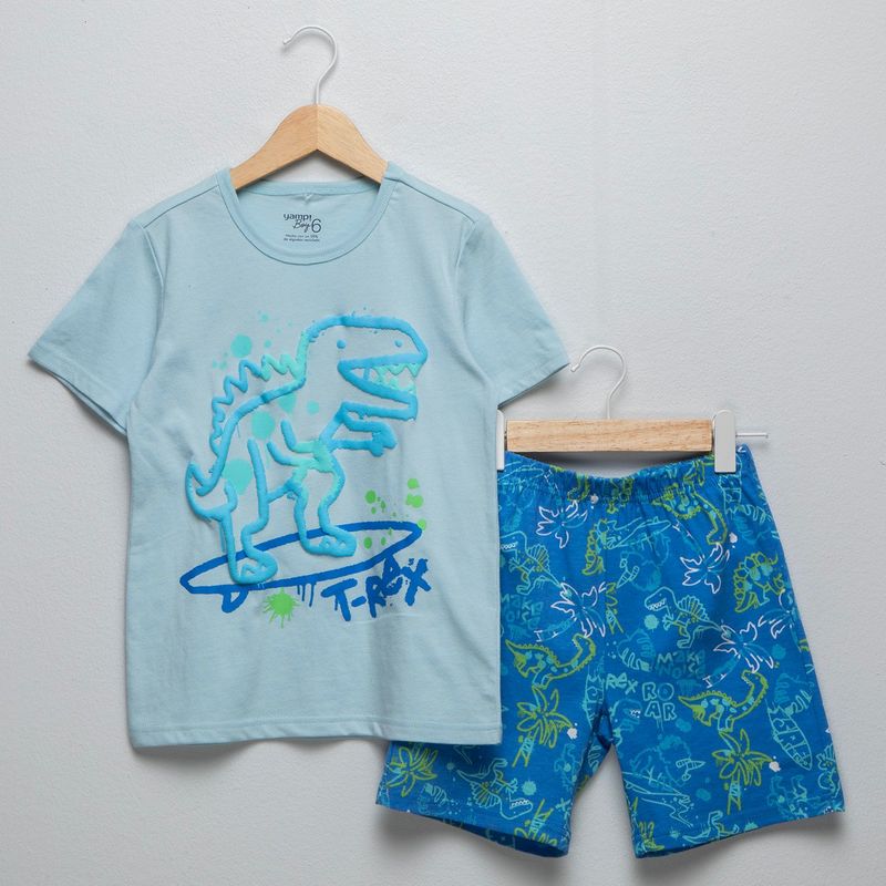 YAMP - Pijama Cintura elásticada Para Niño 2 piezas con Estampado de Algodón Yamp