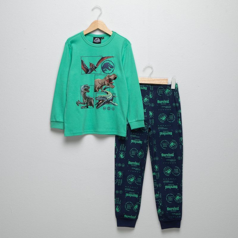 JURASSIC WORLD - Pijama Cintura elásticada para Niño 2 piezas con Estampado de Algodón 