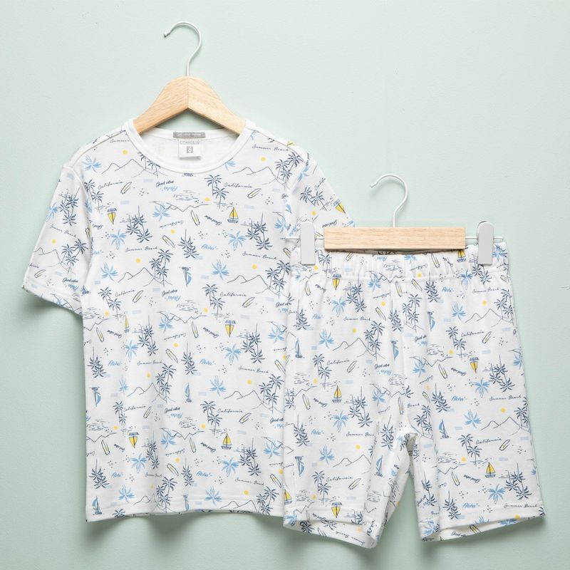 CONIGLIO - Pijama Cintura elásticada para Niño 2 piezas con Estampado Manga corta de Algodón Coniglio