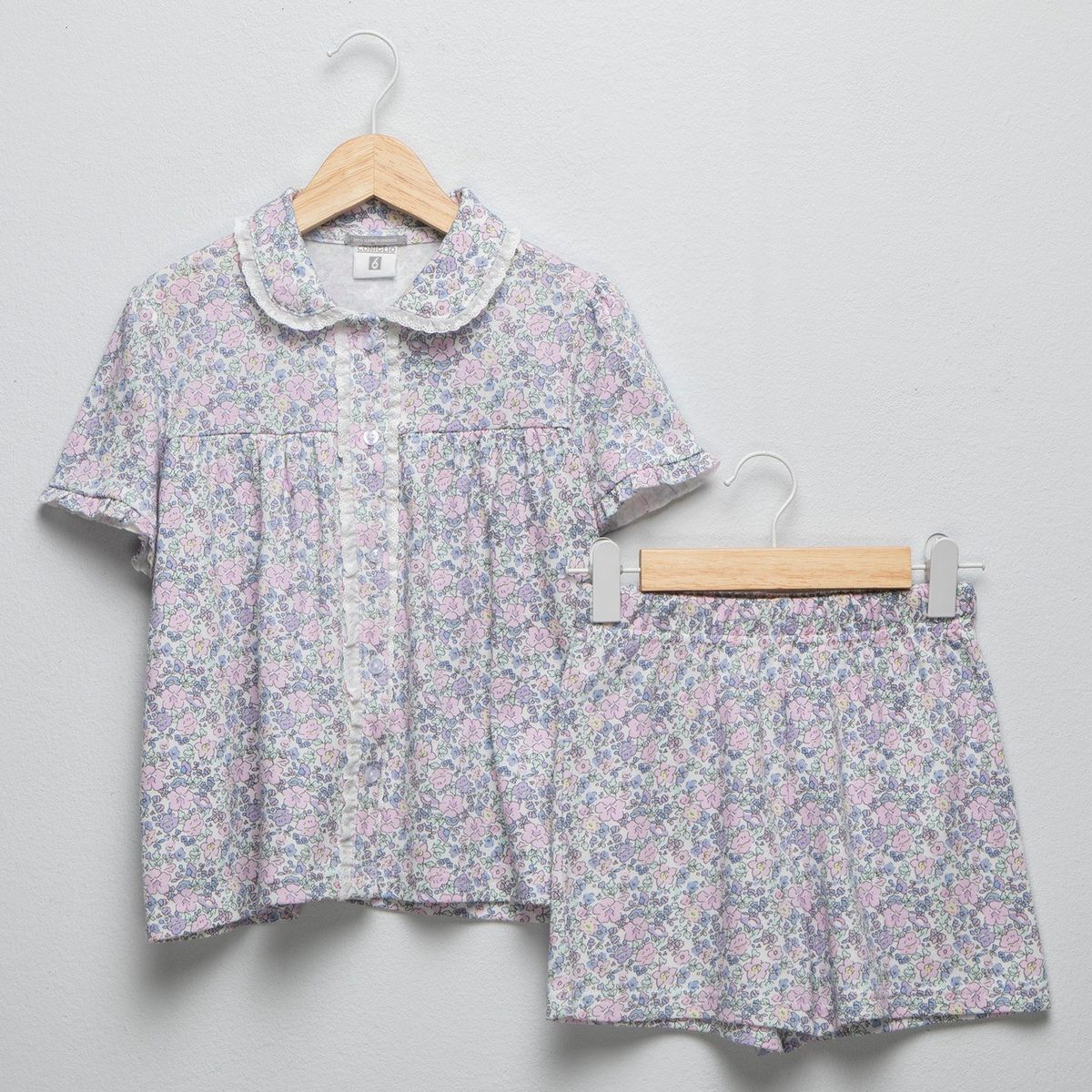 CONIGLIO - Pijama Con cuello Para Niña 2 piezas de Flores de Algodón Coniglio