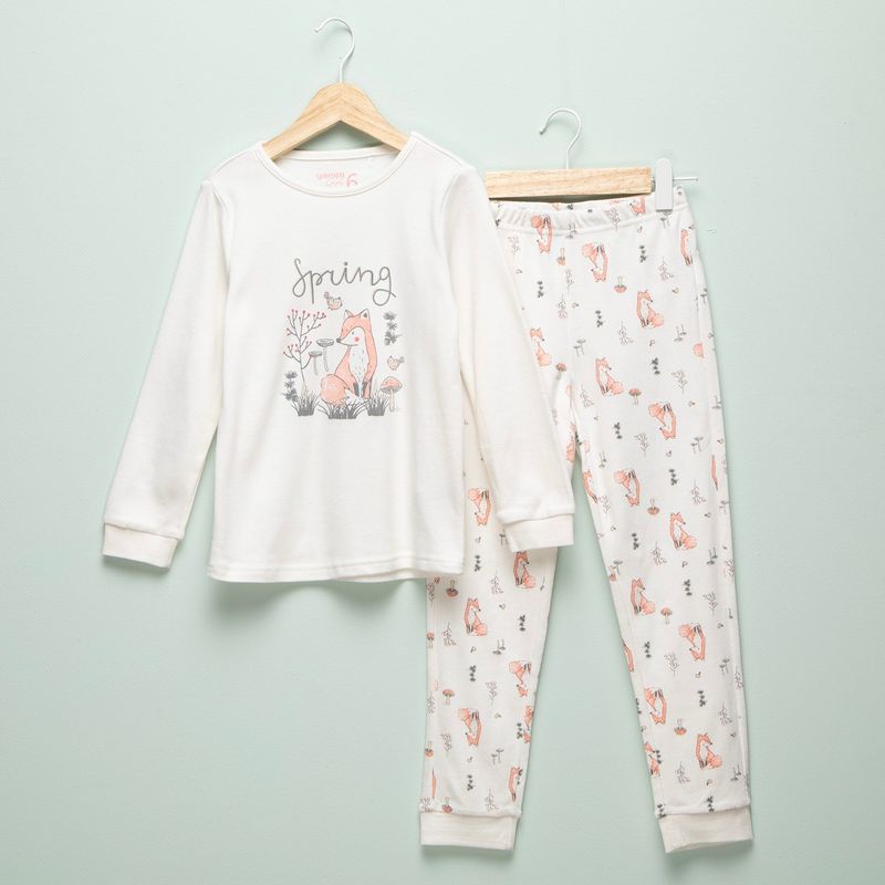 YAMP - Pijama Cintura elásticada para Niña 2 piezas con Estampado de Algodón Yamp