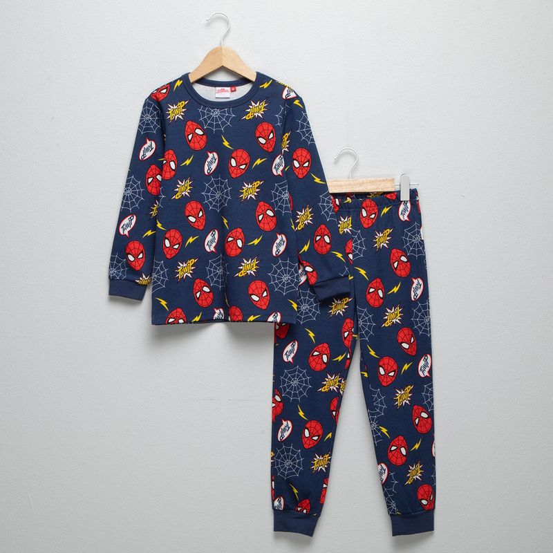 DISNEY - Pijama Cintura elásticada para Niño 2 piezas con Estampado Spiderman de Algodón 