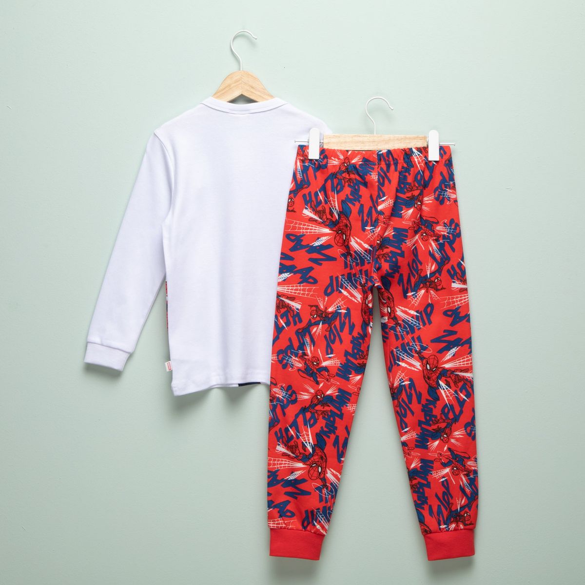SPIDER MAN - Pijama Cintura elásticada para Niño 2 piezas con Estampado Spiderman de Algodón 