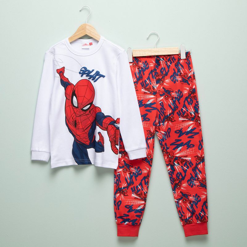 DISNEY - Pijama Cintura elásticada para Niño 2 piezas con Estampado Spiderman de Algodón 