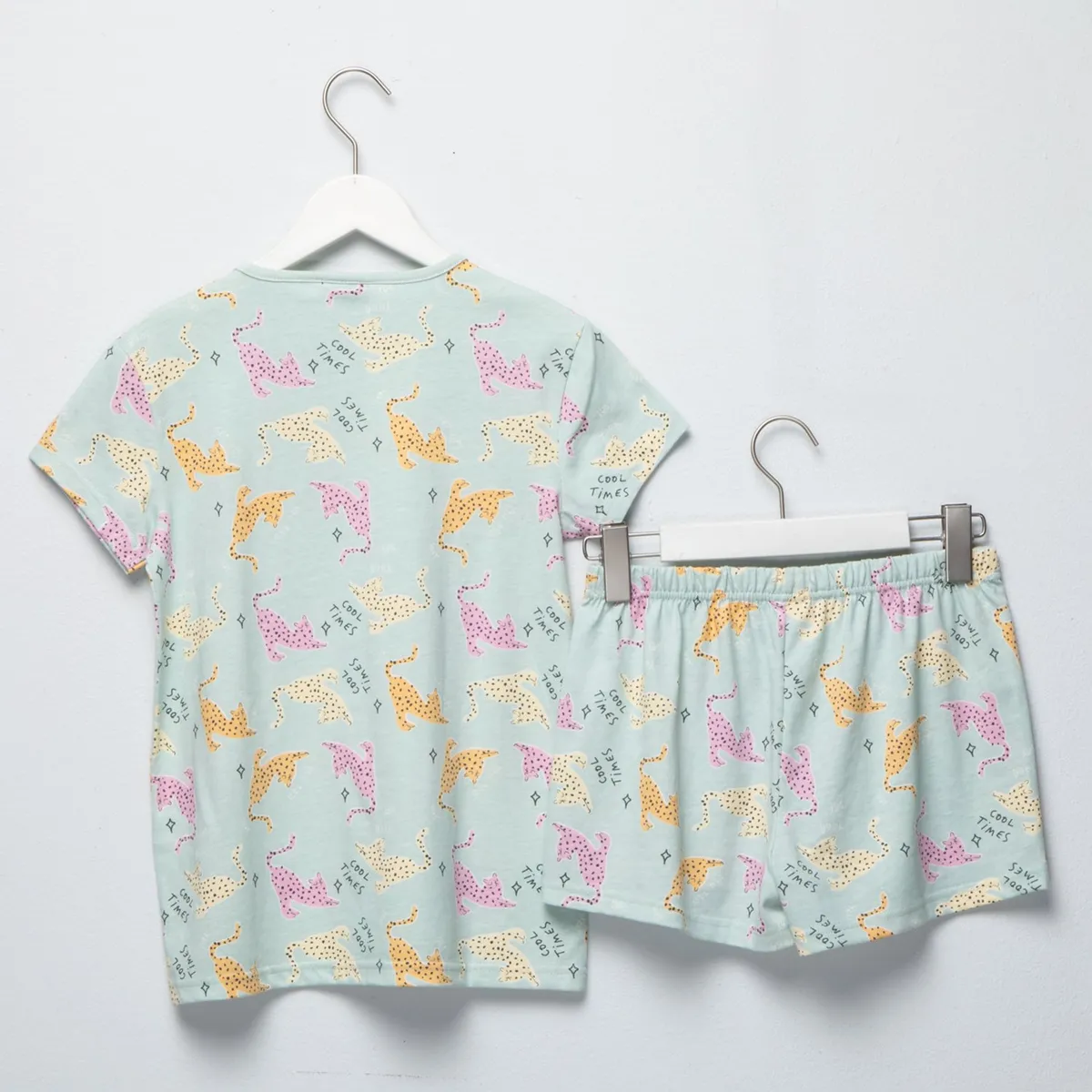 ELV - Pijama Cintura elásticada para Niña 2 piezas con Estampado Manga corta de Algodón ELV