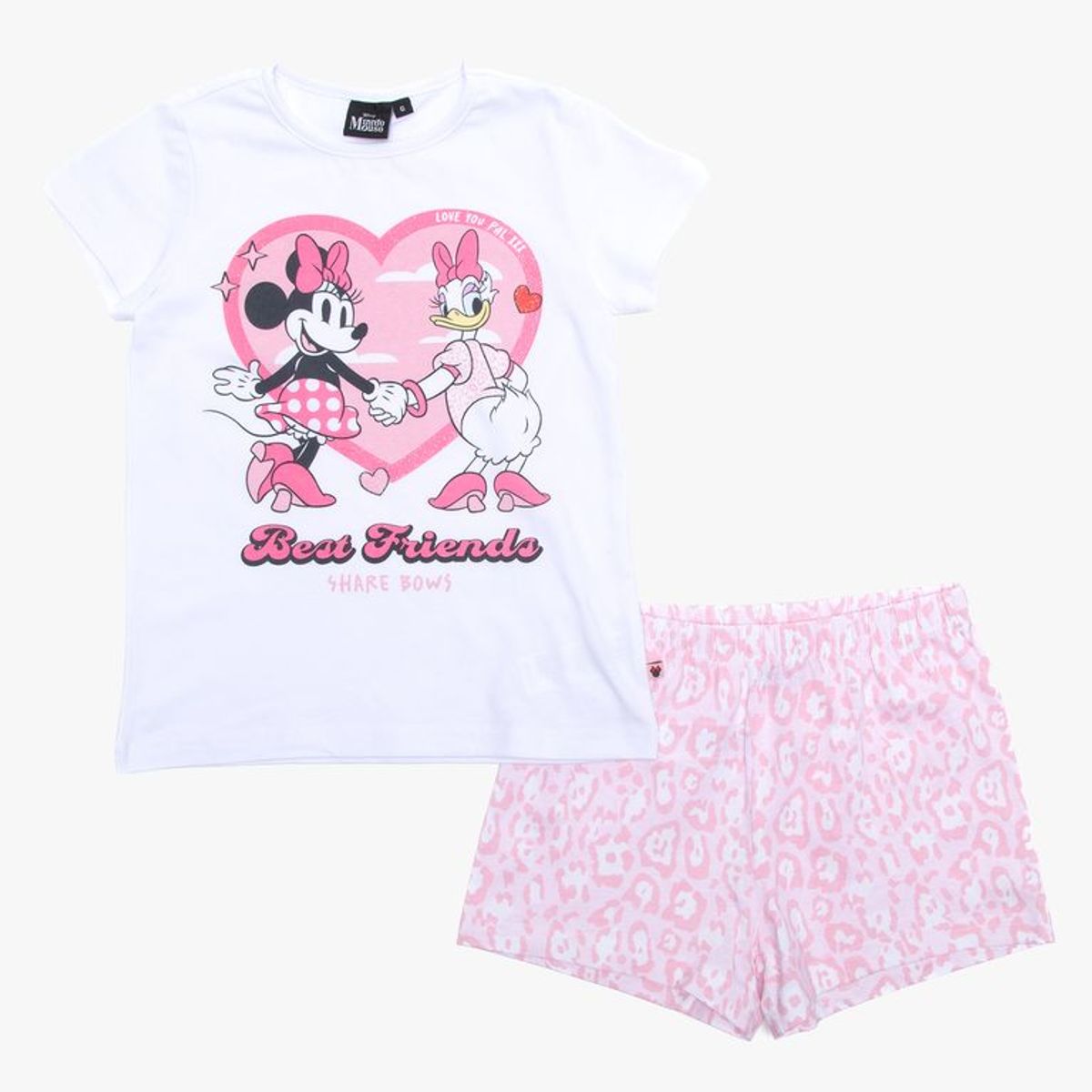 MINNIE - Pijama Con accesorio para Niña 3 piezas con Estampado Manga corta de Algodón Minnie 