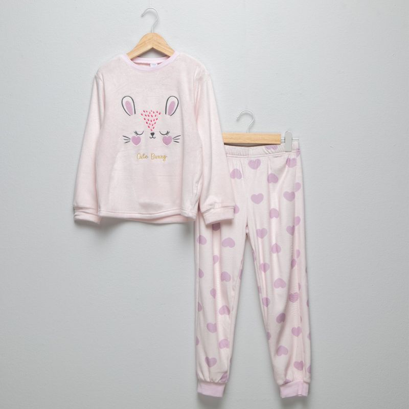 YAMP - Pijama Cintura elásticada para Niña 2 piezas con Estampado de Algodón Yamp