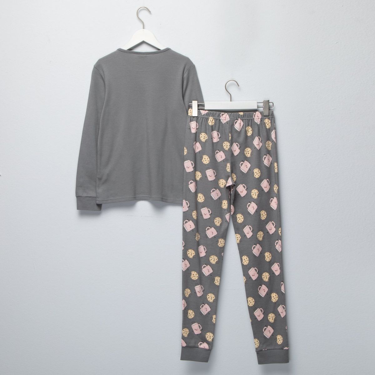 ELV - Pijama Cintura elásticada para Niña 2 piezas con Estampado Manga larga de Algodón ELV