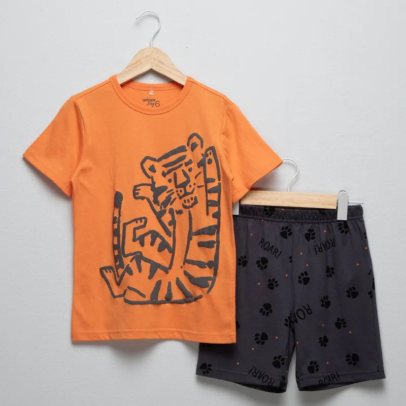 YAMP - Pijama Cintura elásticada Para Niño 2 piezas con Estampado de Algodón Yamp