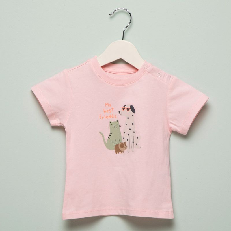 YAMP - Camiseta Bebé niña  con Estampado Manga corta Algodón Yamp
