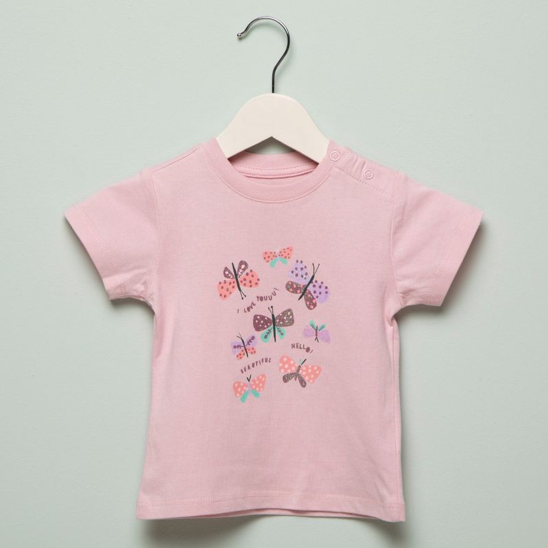 YAMP - Camiseta Bebé niña  con Estampado Manga corta Algodón Yamp