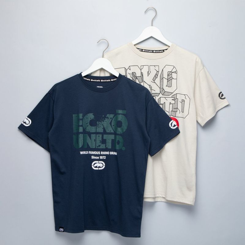 ECKO - Camisetas Niño Pack de 2 unidades Logo Manga corta Algodón Ecko