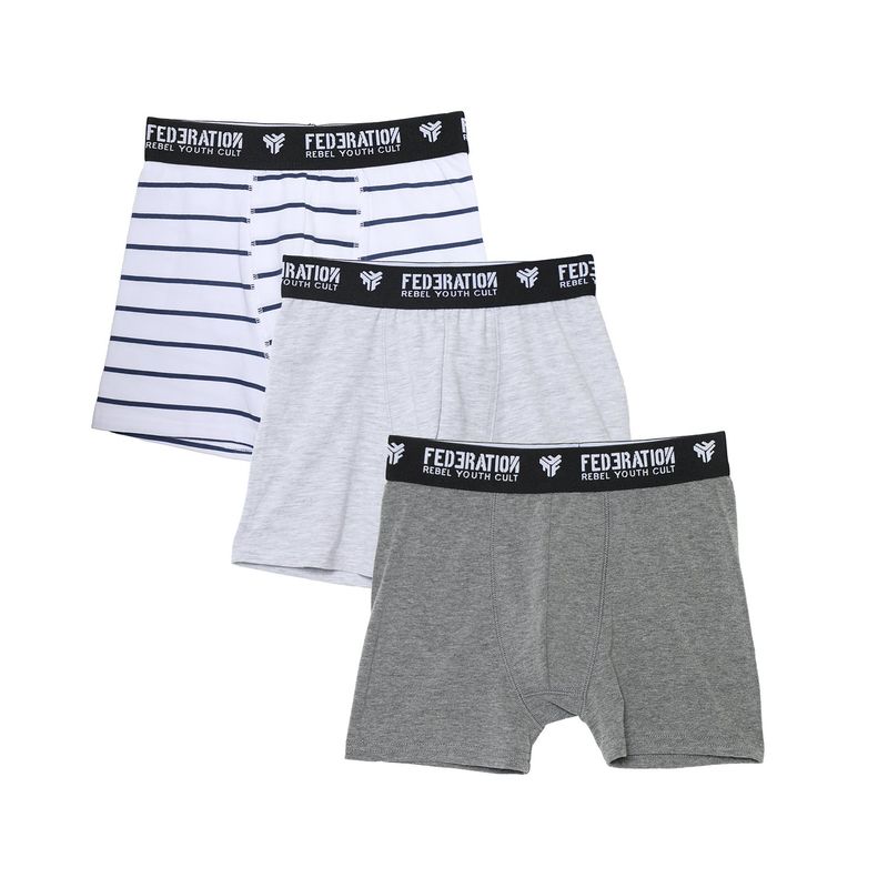 FEDERATION - Boxer Niño Pack de 3 unidades Cintura elásticada de Algodón Federation