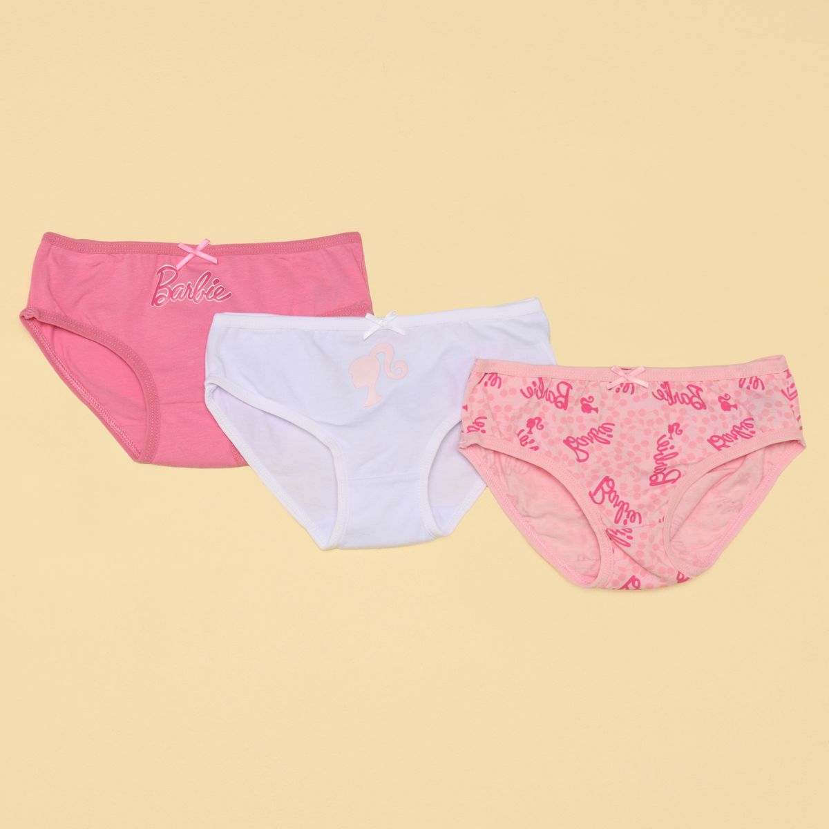 BARBIE - Panty para Niña Pack de 3 unidades de Algodón Barbie