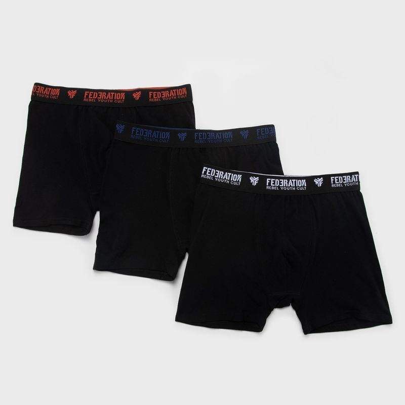 FEDERATION - Boxer Niño Pack de 3 unidades Cintura elásticada de Algodón Federation