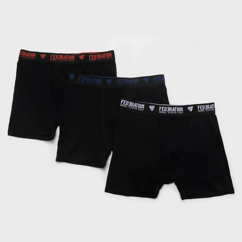 FEDERATION - Boxer Niño Pack de 3 unidades Cintura elásticada de Algodón Federation