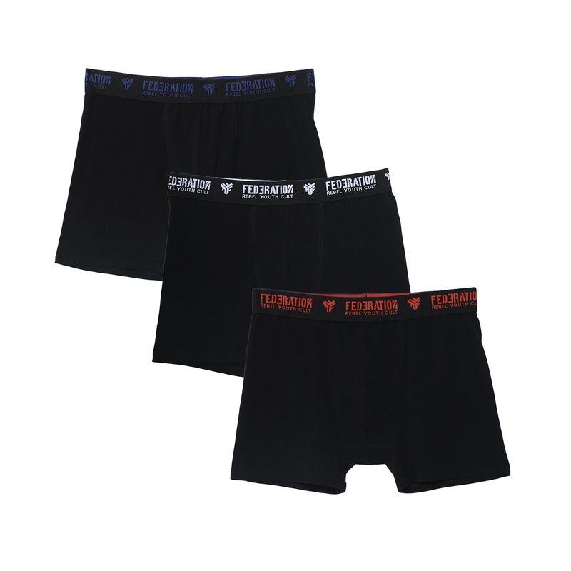 FEDERATION - Boxer Niño Pack de 3 unidades Cintura elásticada de Algodón Federation