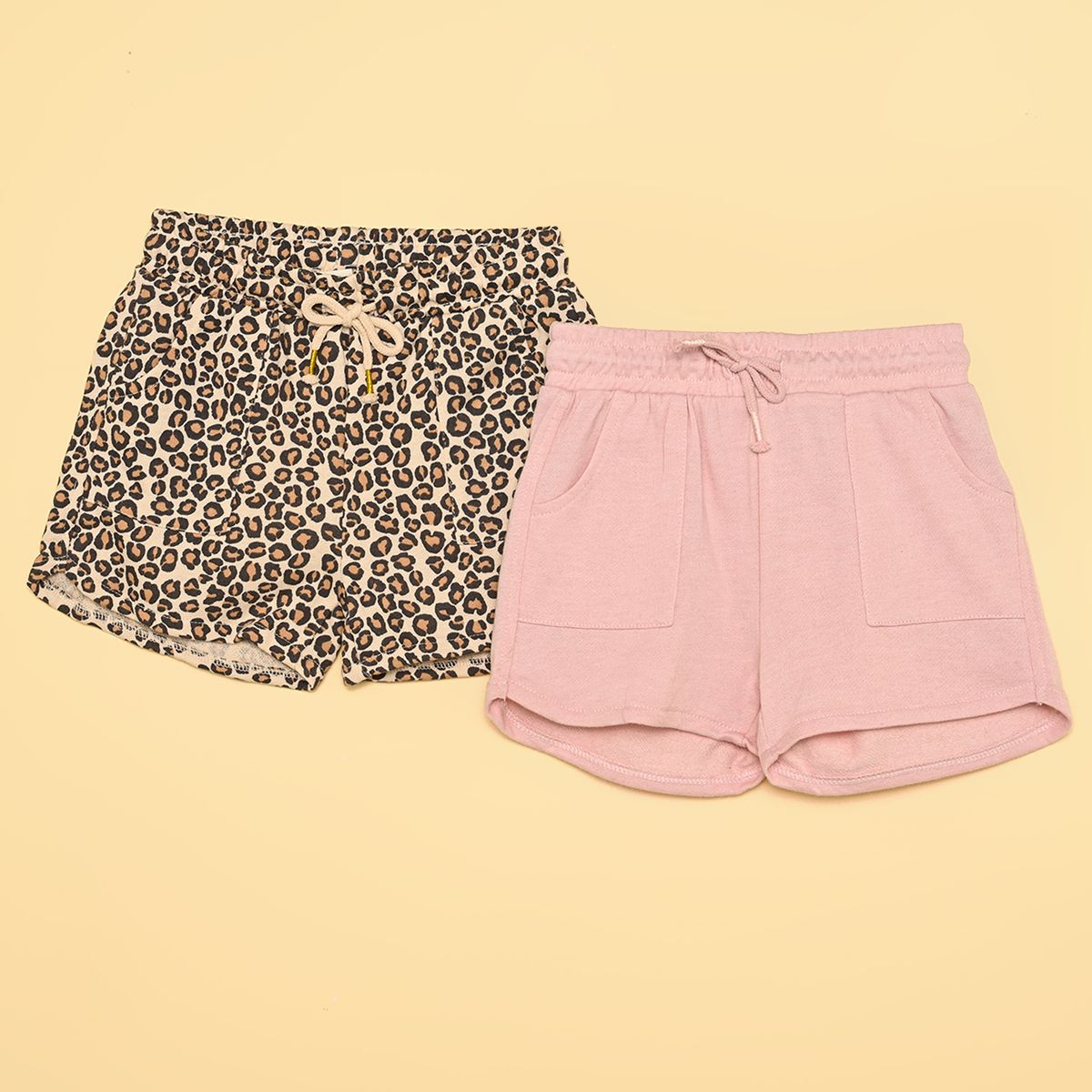 YAMP - Short para Niña Pack de 2 unidades Cintura elásticada de Algodón Yamp