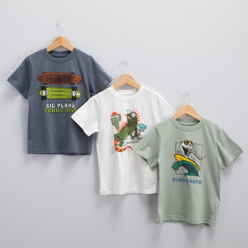 YAMP - Camiseta para Niño Pack de 3 unidades con Estampado Manga corta de Algodón Yamp