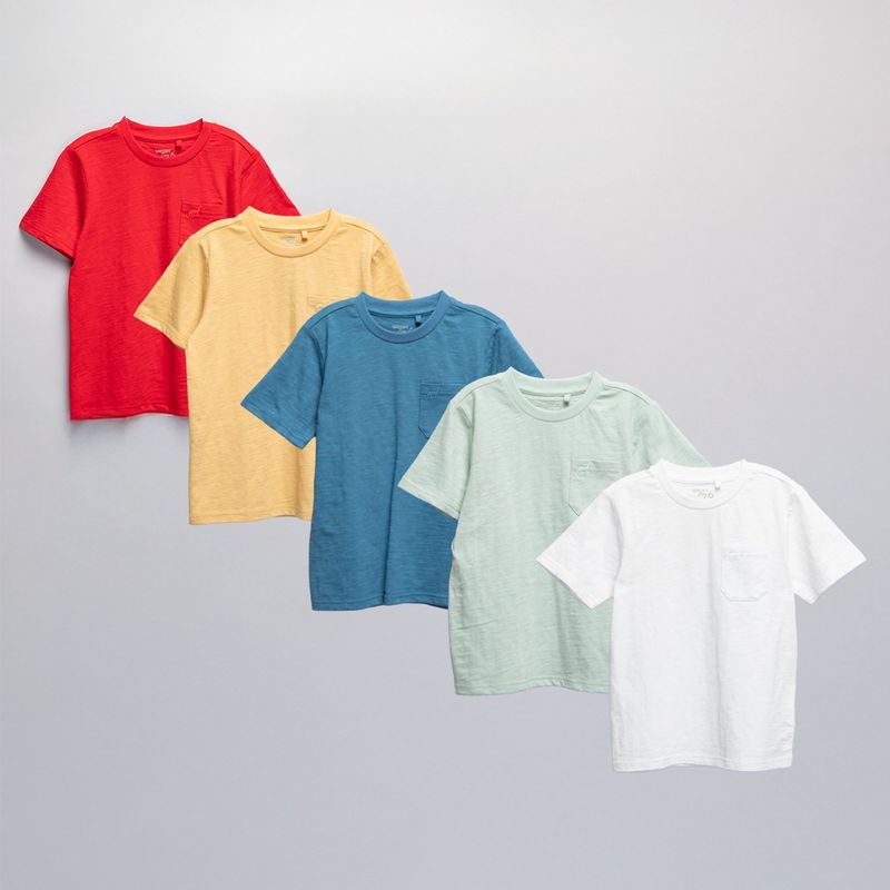 YAMP - Camisetas Niño Pack de 5 unidades  Manga corta Algodón Yamp