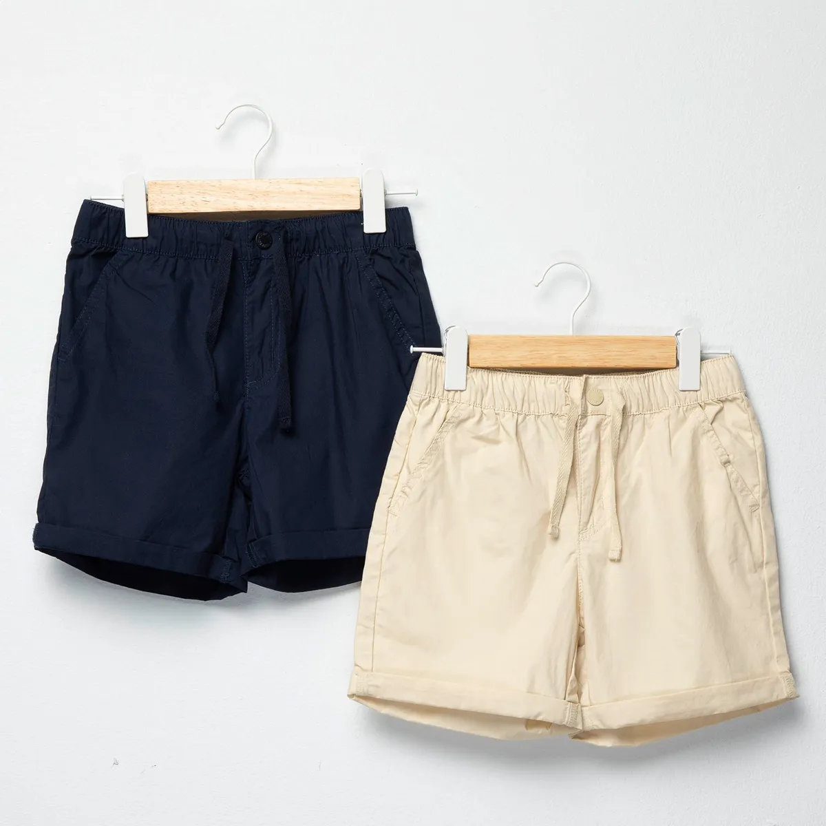 YAMP - Bermuda Cintura elásticada para Niño Pack de 2 unidades de Algodón Yamp