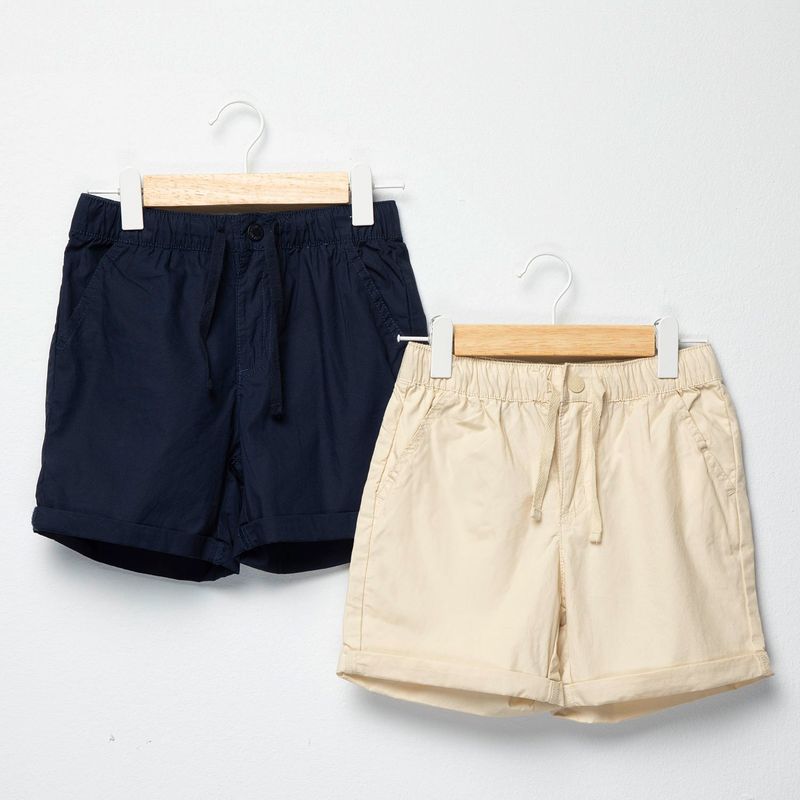 YAMP - Bermuda Cintura elásticada para Niño Pack de 2 unidades de Algodón Yamp