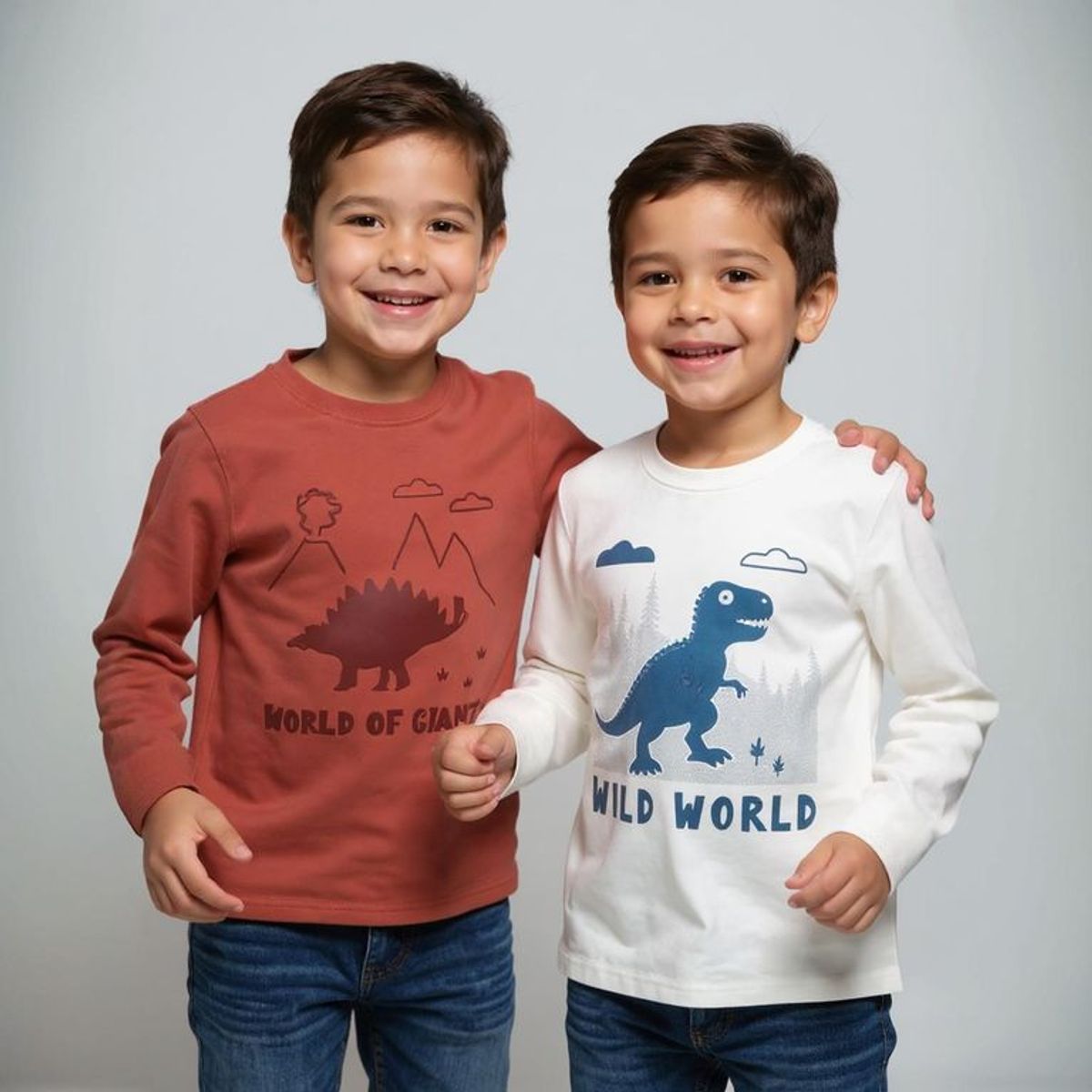 YAMP - Camiseta Para Niño Pack de 2 unidades con Estampado Manga larga de Algodón Yamp