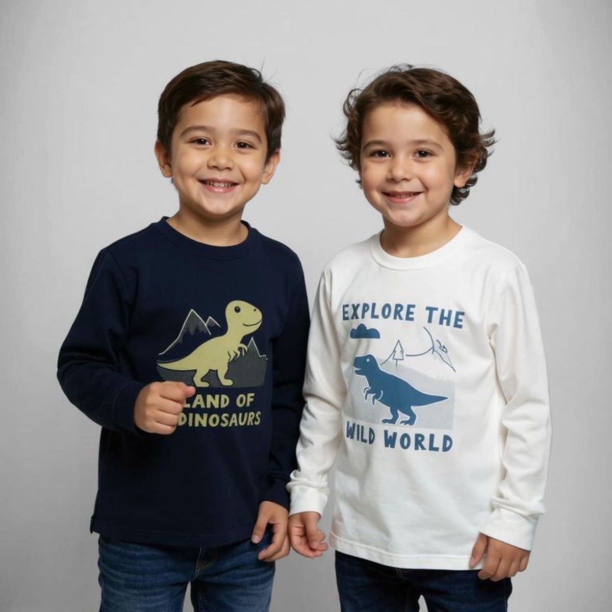 YAMP - Camiseta Para Niño Pack de 2 unidades con Estampado Manga larga de Algodón Yamp