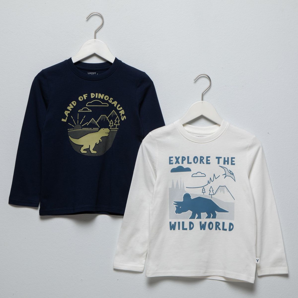 YAMP - Camiseta Para Niño Pack de 2 unidades con Estampado Manga larga de Algodón Yamp