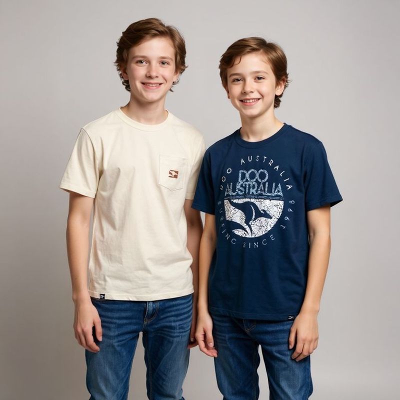 DOO AUSTRALIA - Camisetas Niño Pack de 2 unidades Manga corta Algodón Doo Australia