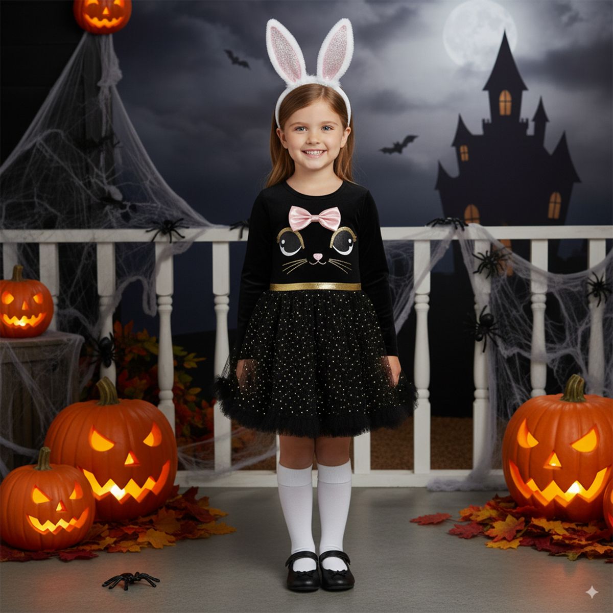 YAMP - Disfraz para niña gatita negra animal