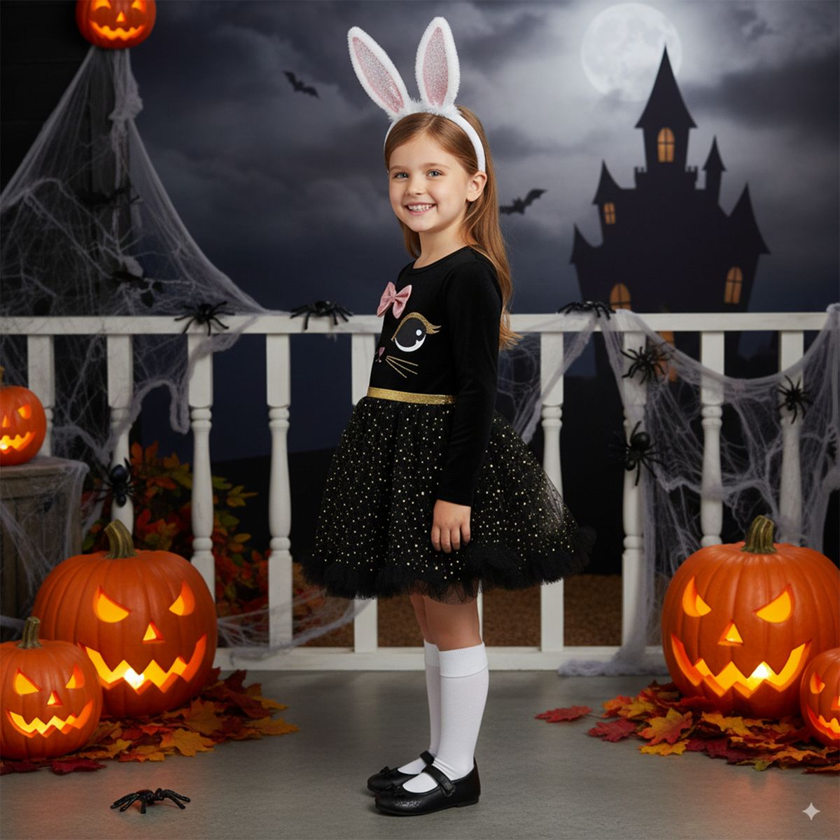 YAMP - Disfraz para niña gatita negra animal