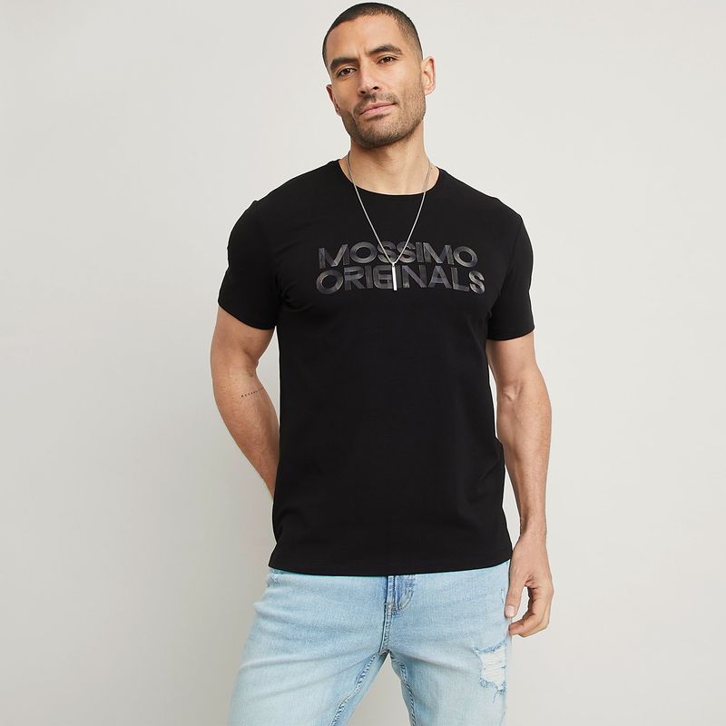 MOSSIMO - Camiseta Hombre Manga corta con Estampado de Algodón Mossimo