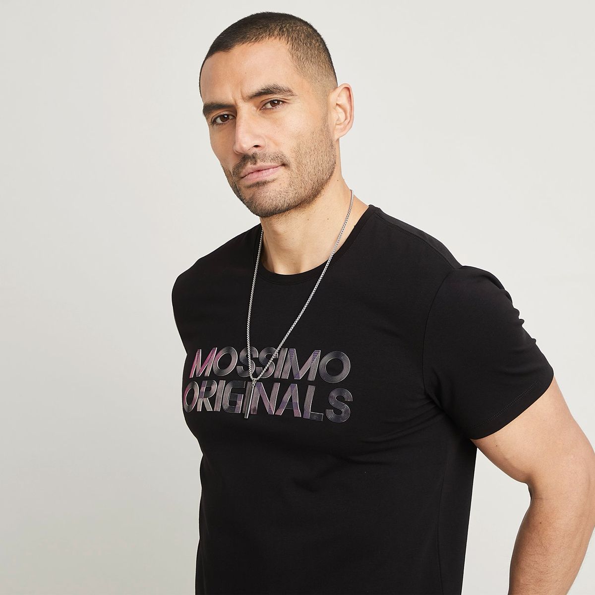 MOSSIMO - Camiseta Hombre Manga corta con Estampado de Algodón Mossimo