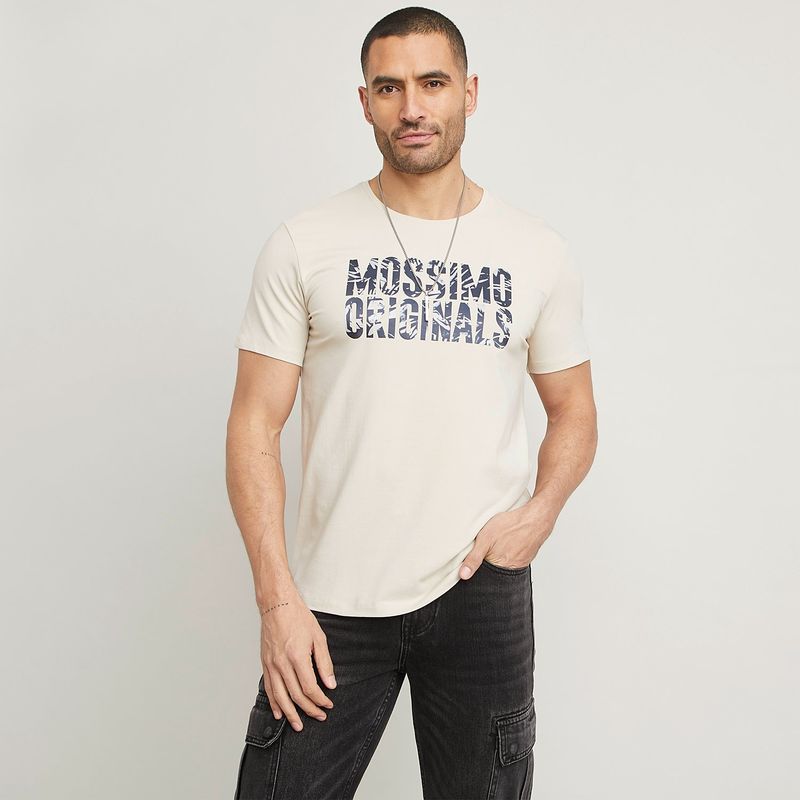 MOSSIMO - Camiseta Hombre Manga corta con Estampado de Algodón Mossimo