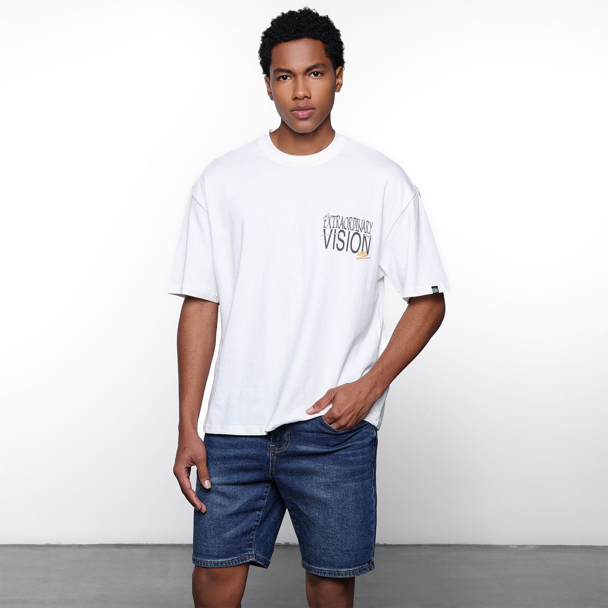 DENIMLAB - Camiseta Hombre Manga corta con Estampado de Algodón Denimlab