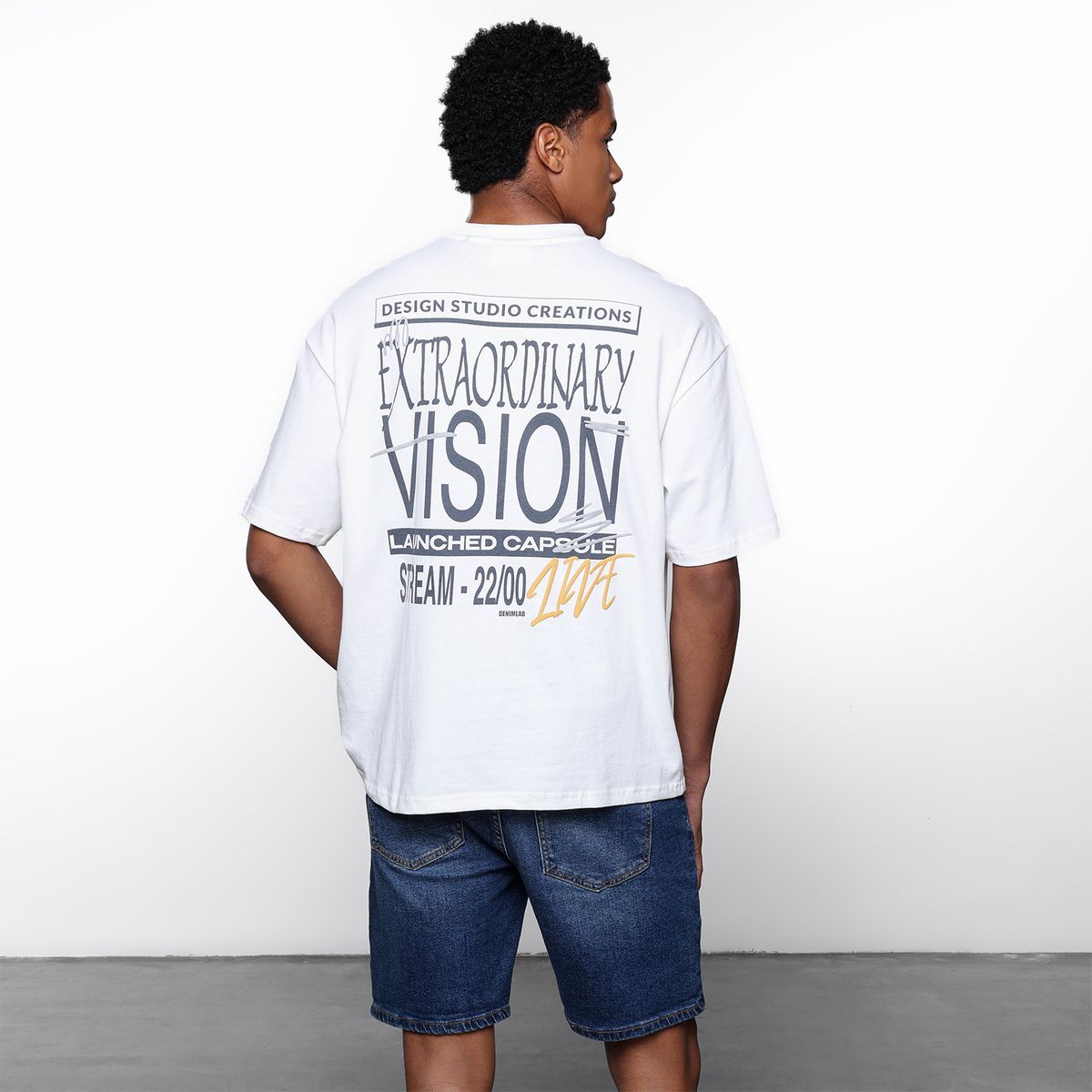 DENIMLAB - Camiseta Hombre Manga corta con Estampado de Algodón Denimlab