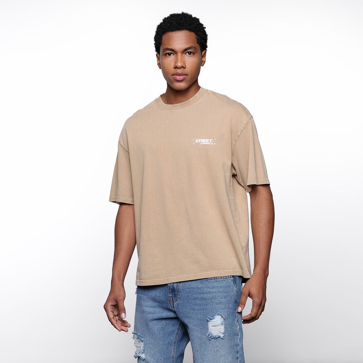 DENIMLAB - Camiseta Hombre Manga corta con Estampado de Algodón Denimlab