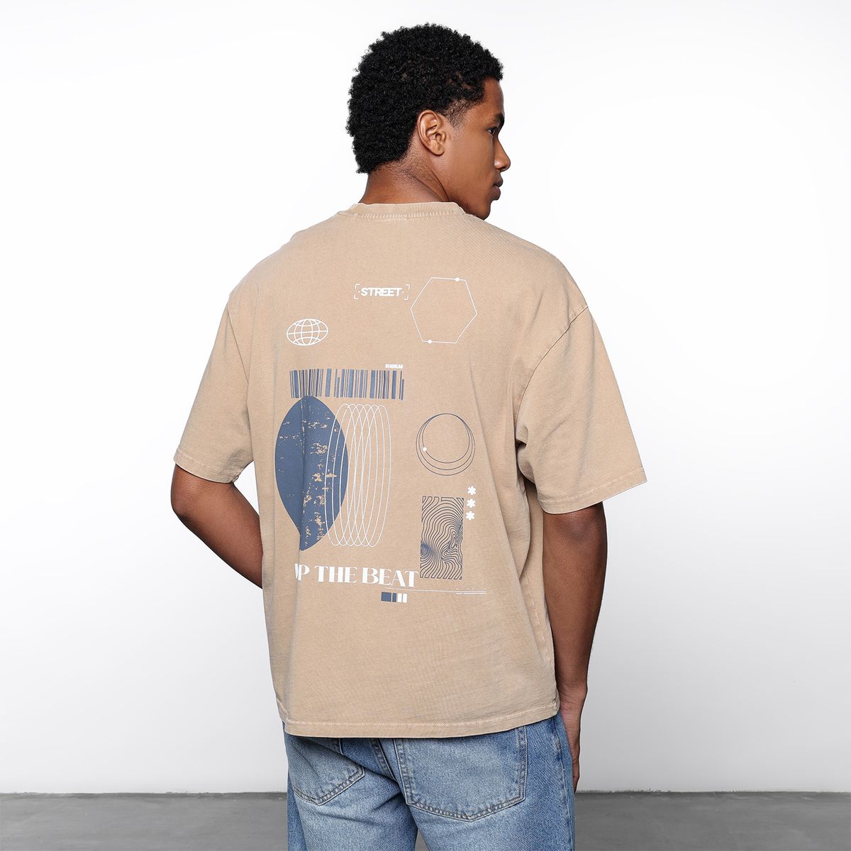 DENIMLAB - Camiseta Hombre Manga corta con Estampado de Algodón Denimlab