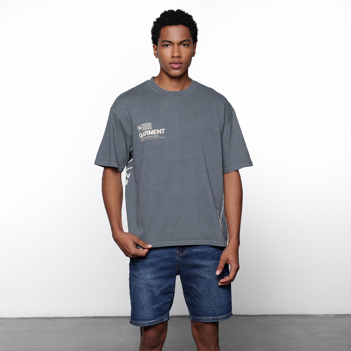 DENIMLAB - Camiseta Hombre Manga corta con Estampado de Algodón Denimlab