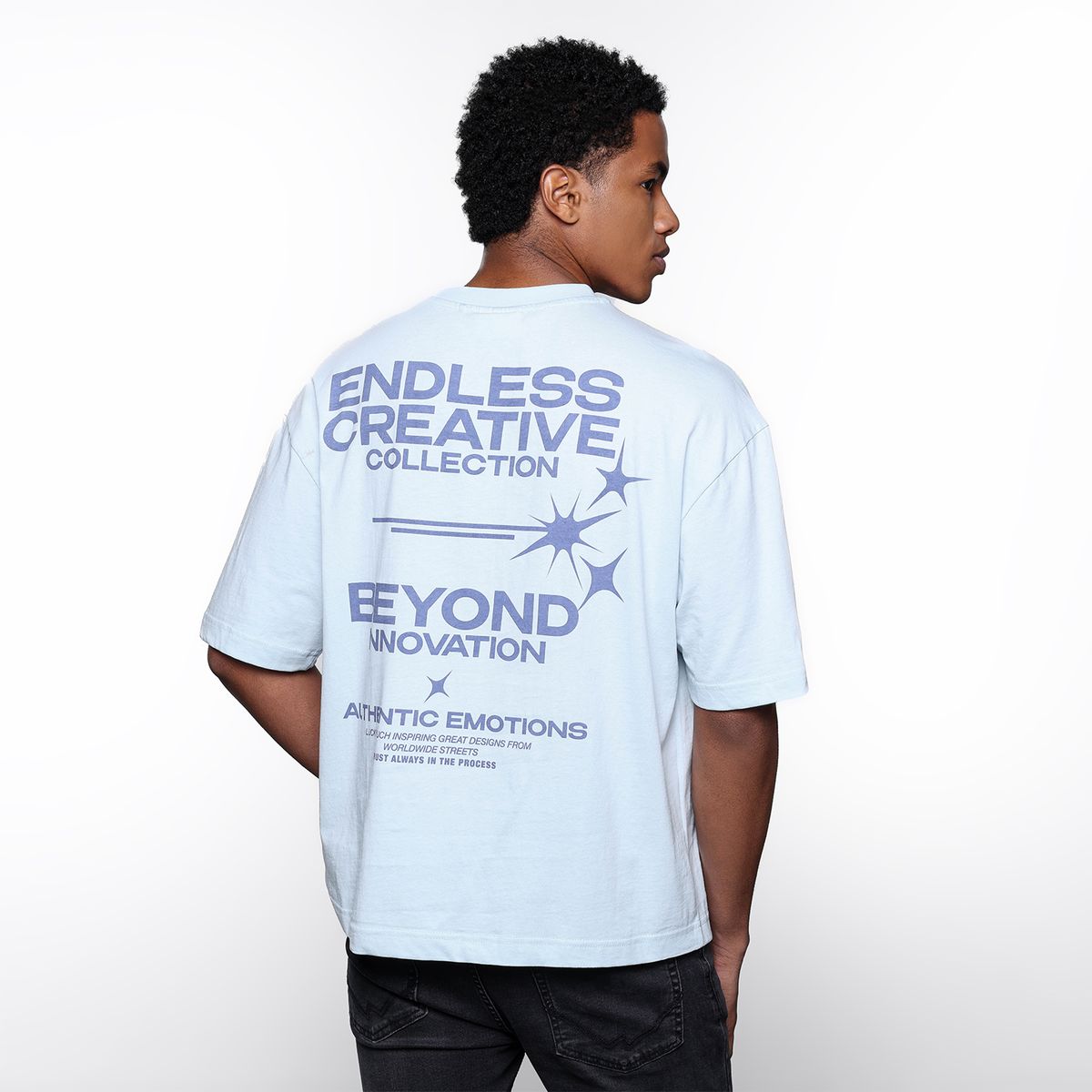 DENIMLAB - Camiseta Hombre Manga corta con Estampado de Algodón Denimlab