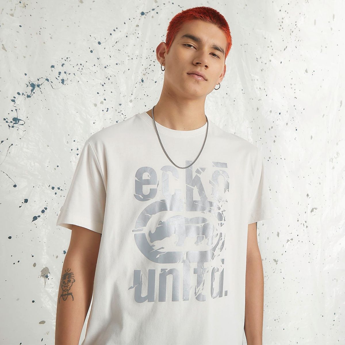 ECKO - Camiseta Hombre Manga corta con Logo de Algodón Ecko