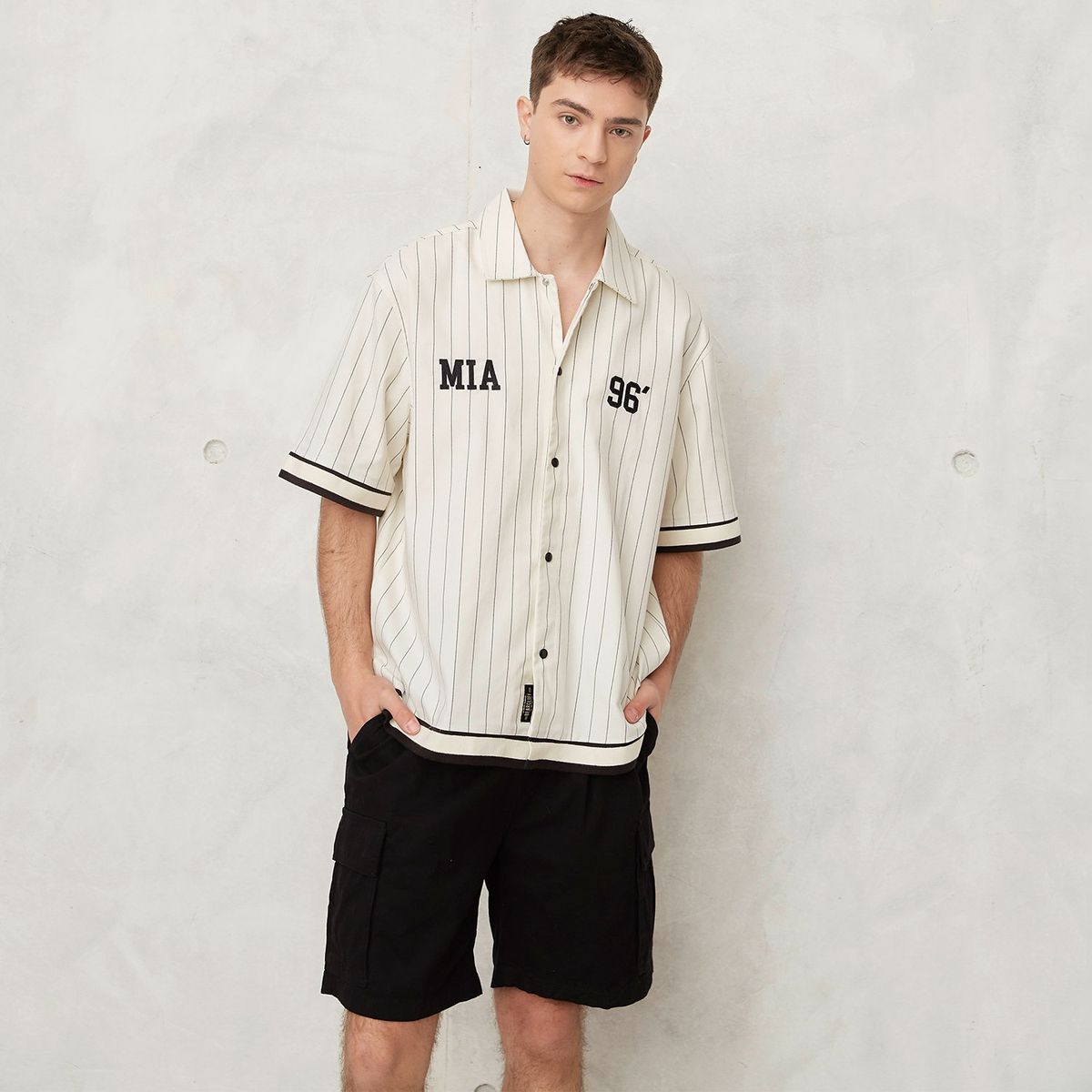 BEARCLIFF - Camisa Hombre con Estampado Manga corta Recto Bearcliff