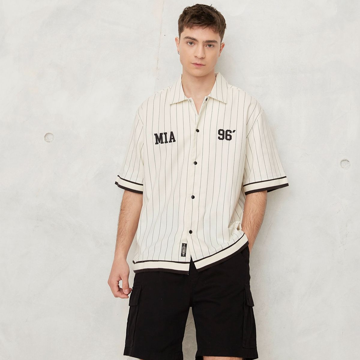 BEARCLIFF - Camisa Hombre con Estampado Manga corta Recto Bearcliff