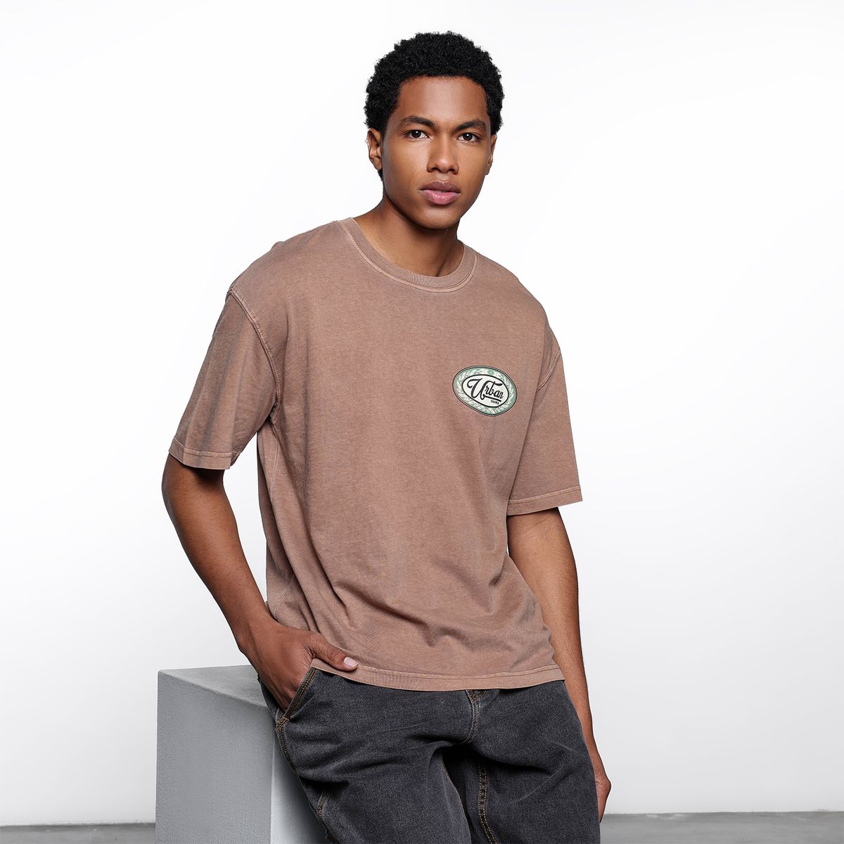 DENIMLAB - Camiseta Hombre Manga corta con Estampado de Algodón Denimlab