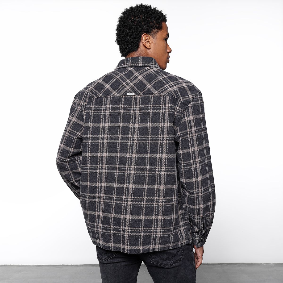 DENIMLAB - Camisa Hombre de Cuadros Manga larga Recto de Algodón Denimlab