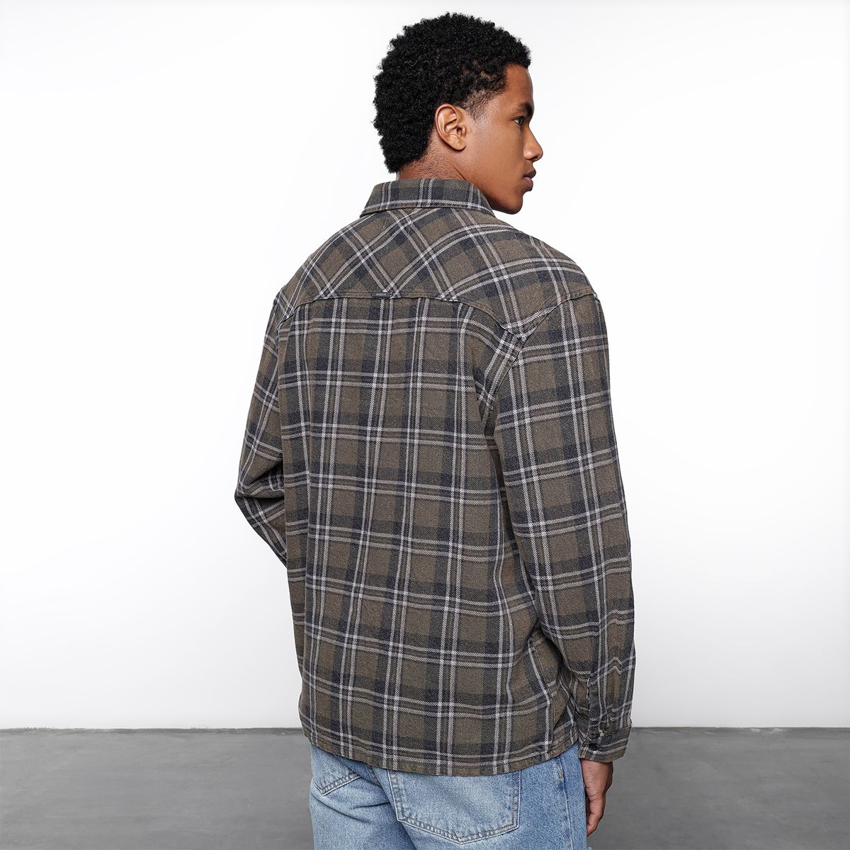 DENIMLAB - Camisa Hombre de Cuadros Manga larga Recto de Algodón Denimlab