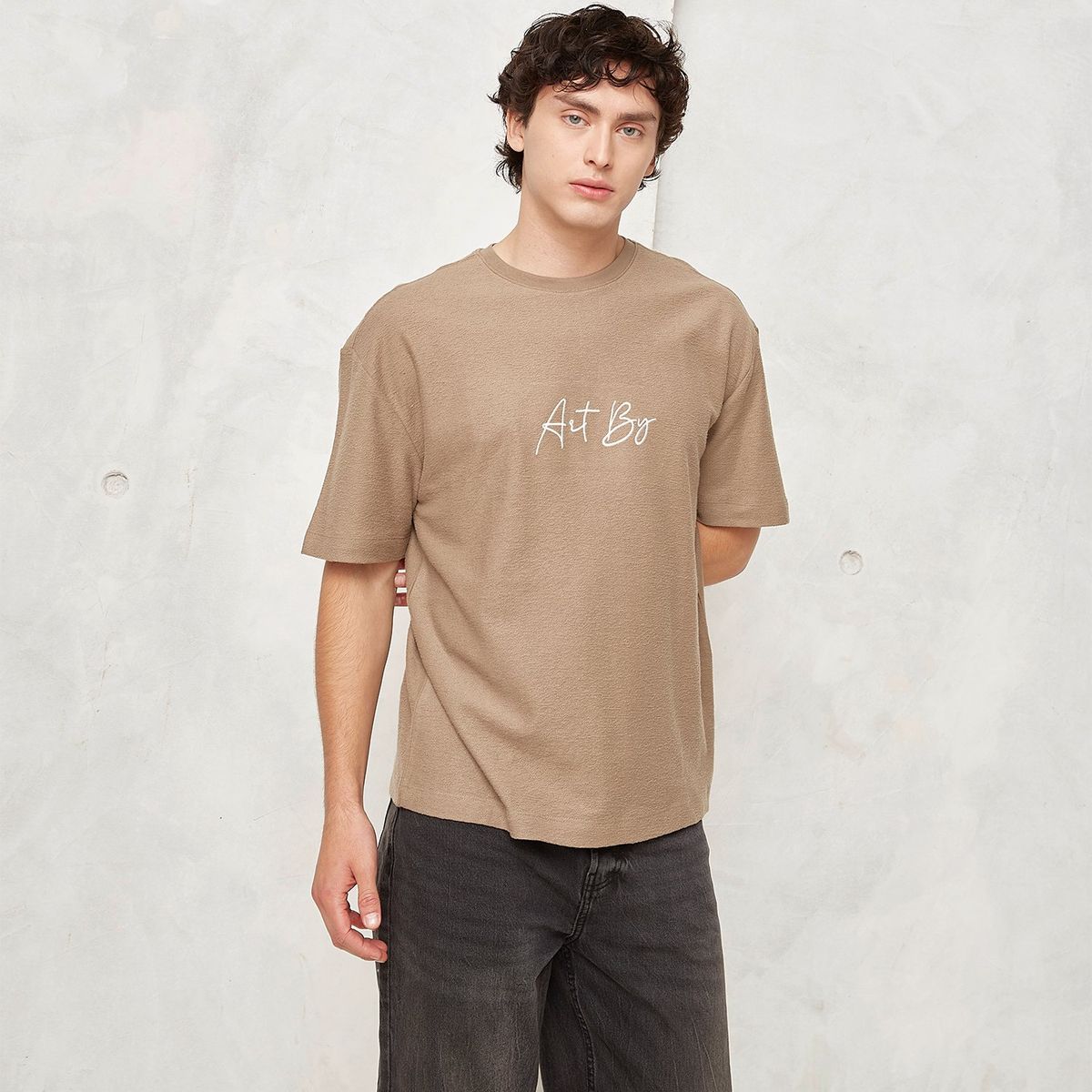 BEARCLIFF - Camiseta Hombre Manga corta con Estampado de Algodón Bearcliff