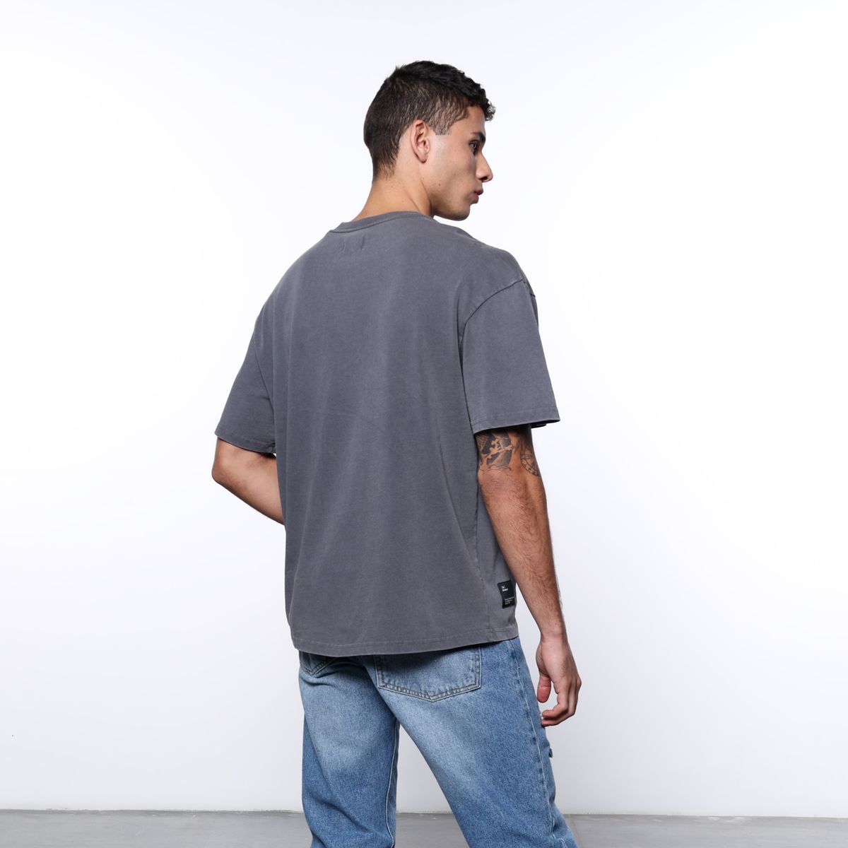 DENIMLAB - Camiseta Hombre Manga corta con Logo Oversized fit de Algodón Denimlab