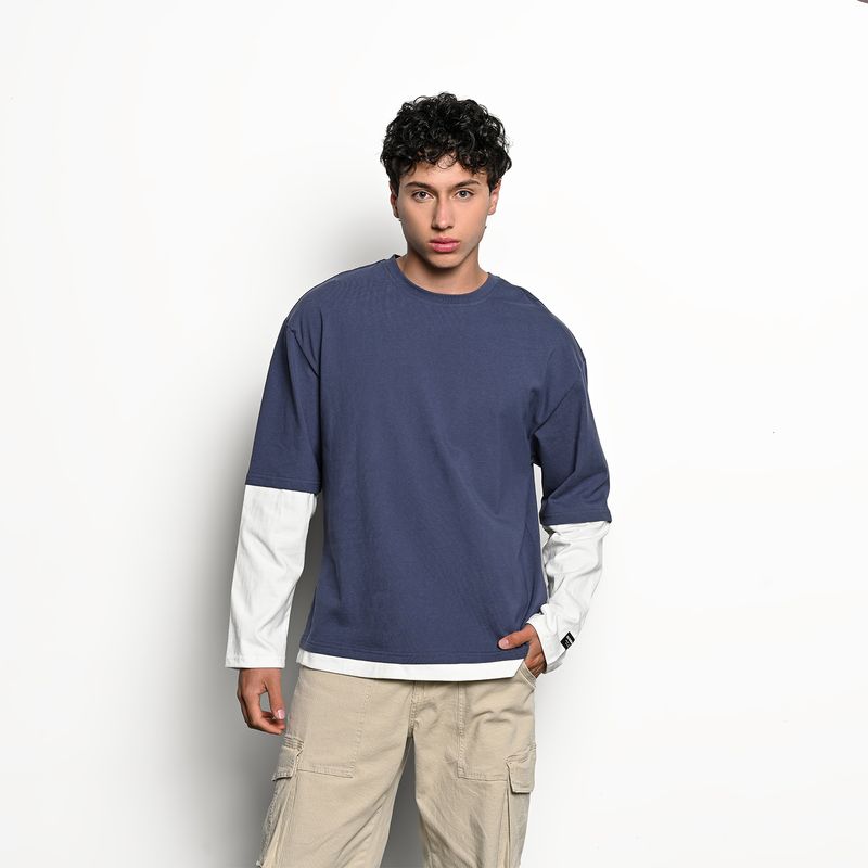 DENIMLAB - Camiseta Hombre Manga larga de Algodón Denimlab
